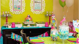 Girl Owl Birthday Decorations Owl Party Look whoos One Owl Birthday Girls Birthday