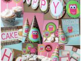 Girl Owl Birthday Party Decorations Owl Girl Deluxe Party Package Dimple Prints Shop