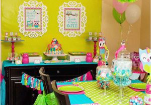 Girl Owl Birthday Party Decorations Owl Party Look whoos One Owl Birthday Girls Birthday