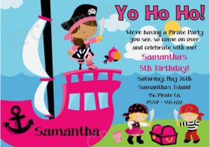 Girl Pirate Birthday Invitations Girl Pirate Birthday Invitation Printable or Printed