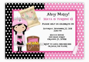 Girl Pirate Birthday Invitations Girl Pirate Birthday Invitations Best Party Ideas