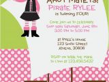 Girl Pirate Birthday Invitations Girl Pirate theme Party Invitation by Cohenlane On Etsy