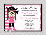 Girl Pirate Birthday Invitations Items Similar to Girl Pirate Birthday Party Invitation