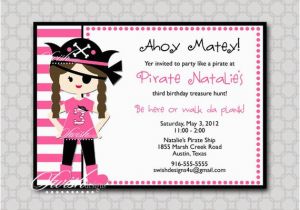 Girl Pirate Birthday Invitations Items Similar to Girl Pirate Birthday Party Invitation