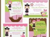 Girl Pirate Birthday Invitations Items Similar to Girl Pirate Invites Blank Invitation