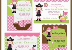 Girl Pirate Birthday Invitations Items Similar to Girl Pirate Invites Blank Invitation