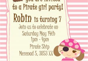Girl Pirate Birthday Invitations Nslittleshop Party Decorations and More Fairy and Pirate