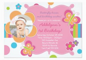 Girly Birthday Invitation Templates butterfly Kisses Girly Party Invitations Zazzle