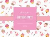 Girly Birthday Invitation Templates Cute Template for Scrapbook Girly Design Stock