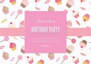Girly Birthday Invitation Templates Cute Template for Scrapbook Girly Design Stock