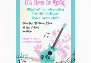 Girly Birthday Invitation Templates Rock Star Girly Electric Guitar Birthday Card Zazzle Com Au