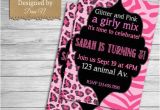 Girly Birthday Invitations Free Printable Animal Print Birthday Invitation Girly Party Invite Pink