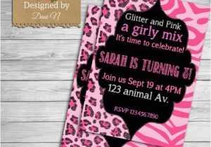 Girly Birthday Invitations Free Printable Animal Print Birthday Invitation Girly Party Invite Pink