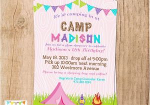 Girly Birthday Invitations Free Printable Girly Camping Invitation Birthday Sleepover You Print