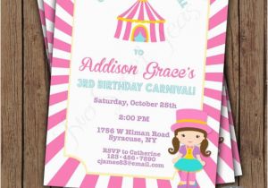 Girly Birthday Invitations Free Printable Girly Carnival Circus Invitation Birthday Party Pink by