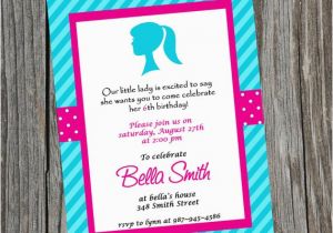 Girly Birthday Invitations Free Printable Little Lady Barbie Head Birthday Invitation Girly Girl