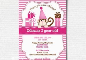 Girly Birthday Invitations Free Printable Printable Pink Monkey Invitation Little Monkey Birthday
