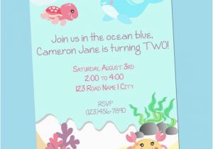 Girly Birthday Invitations Free Printable Under the Sea Birthday Invitation Girly Ocean Scene