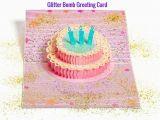 Glitter Bomb Birthday Card Glitter Bomb 3d Pop Up Birthday Greeting Card Cake Candles