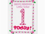 Goddaughter First Birthday Card 1st Birthday Card for A Little Sister Zazzle