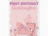 Goddaughter First Birthday Card Goddaughter First 1st Birthday From Godparent Card Zazzle