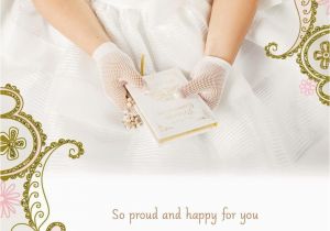 Goddaughter First Birthday Card Hands In White Gloves First Holy Communion Card for