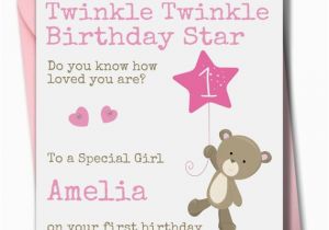 Goddaughter First Birthday Card Personalised Girl Birthday Card Daughter Granddaughter