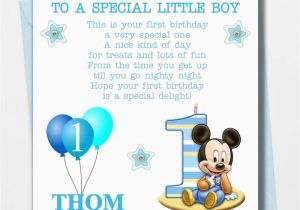 Goddaughter First Birthday Card Personalised Mickey Mouse Boy son Grandson Godson Babies