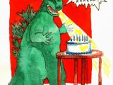 Godzilla Birthday Card Birthday Godzilla S Jane Mills
