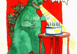 Godzilla Birthday Card Birthday Godzilla S Jane Mills