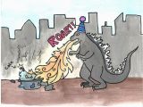 Godzilla Birthday Card Godzilla Vs Birthday Cake Card Jj 2012 by Masterkrypton