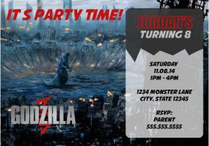 Godzilla Birthday Invitations Creativeblueprints On Artfire Com