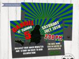 Godzilla Birthday Invitations Printable Godzilla Birthday Invitation Monster Invitation