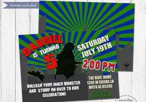 Godzilla Birthday Invitations Printable Godzilla Birthday Invitation Monster Invitation