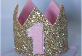 Gold Birthday Girl Tiara First Birthday Glitter Birthday Crown Baby Girl Birthday