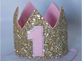 Gold Birthday Girl Tiara First Birthday Glitter Birthday Crown Baby Girl Birthday