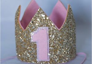 Gold Birthday Girl Tiara First Birthday Glitter Birthday Crown Baby Girl Birthday