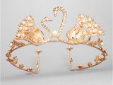 Gold Birthday Girl Tiara Gold Color Swan Crowns Tiara Flower Girls Headband Pearl
