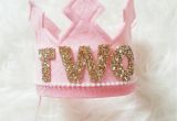 Gold Birthday Girl Tiara Pink and Gold Birthday Girl Felt Crown Felt Crown Birthday