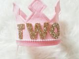 Gold Birthday Girl Tiara Pink and Gold Birthday Girl Felt Crown Felt Crown Birthday