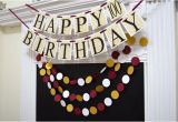 Gold Happy 70th Birthday Banner Gold Wine Happy 100th Birthday Banner Garland Adult