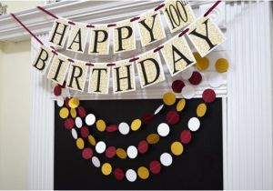 Gold Happy 70th Birthday Banner Gold Wine Happy 100th Birthday Banner Garland Adult