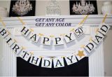 Gold Happy 70th Birthday Banner Happy Birthday Dad Banner 50th Birthday Banner Gold Birthday