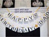 Gold Happy 70th Birthday Banner Happy Birthday Dad Banner 50th Birthday Banner Gold Birthday