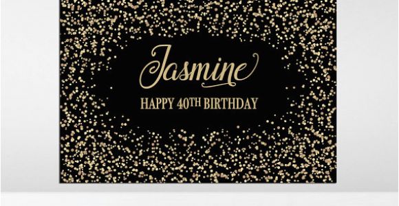 Gold Happy Birthday Banner Australia Black and Gold Backdrop Black and Gold Birthday Backdrop