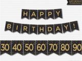 Gold Happy Birthday Banner Free Printable Happy Birthday Banner Printable 30th 40th 50th 60th 70th