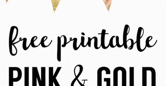 Gold Happy Birthday Banner Free Printable Pink and Gold Banner Free Printable Paper Trail Design