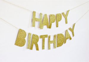 Gold Happy Birthday Banner Uk Happy Birthday Banner Gold Glitter