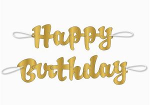 Gold Happy Birthday Banner Walmart 3 5ft Gold Script Happy Birthday Banner 2pc Walmart Com