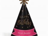 Gold Happy Birthday Banner Walmart Chic Happy Birthday Pink Black and Gold Party Hats